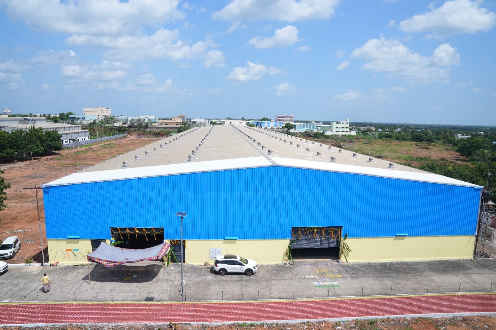 Aerial view of TRBL Vijayawada coach manufacturing facility